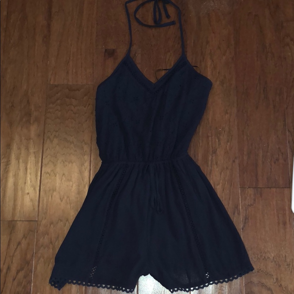Navy blue hollister romper